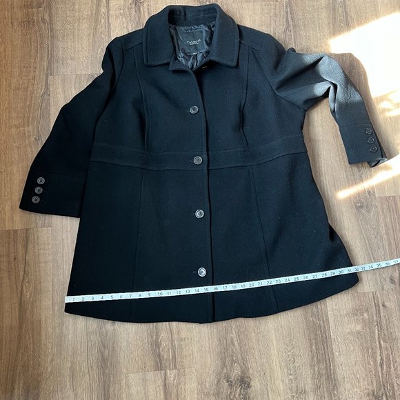 EUC Talbots Black Wool Blend Car Coat Sz XL - Picture 10 of 15